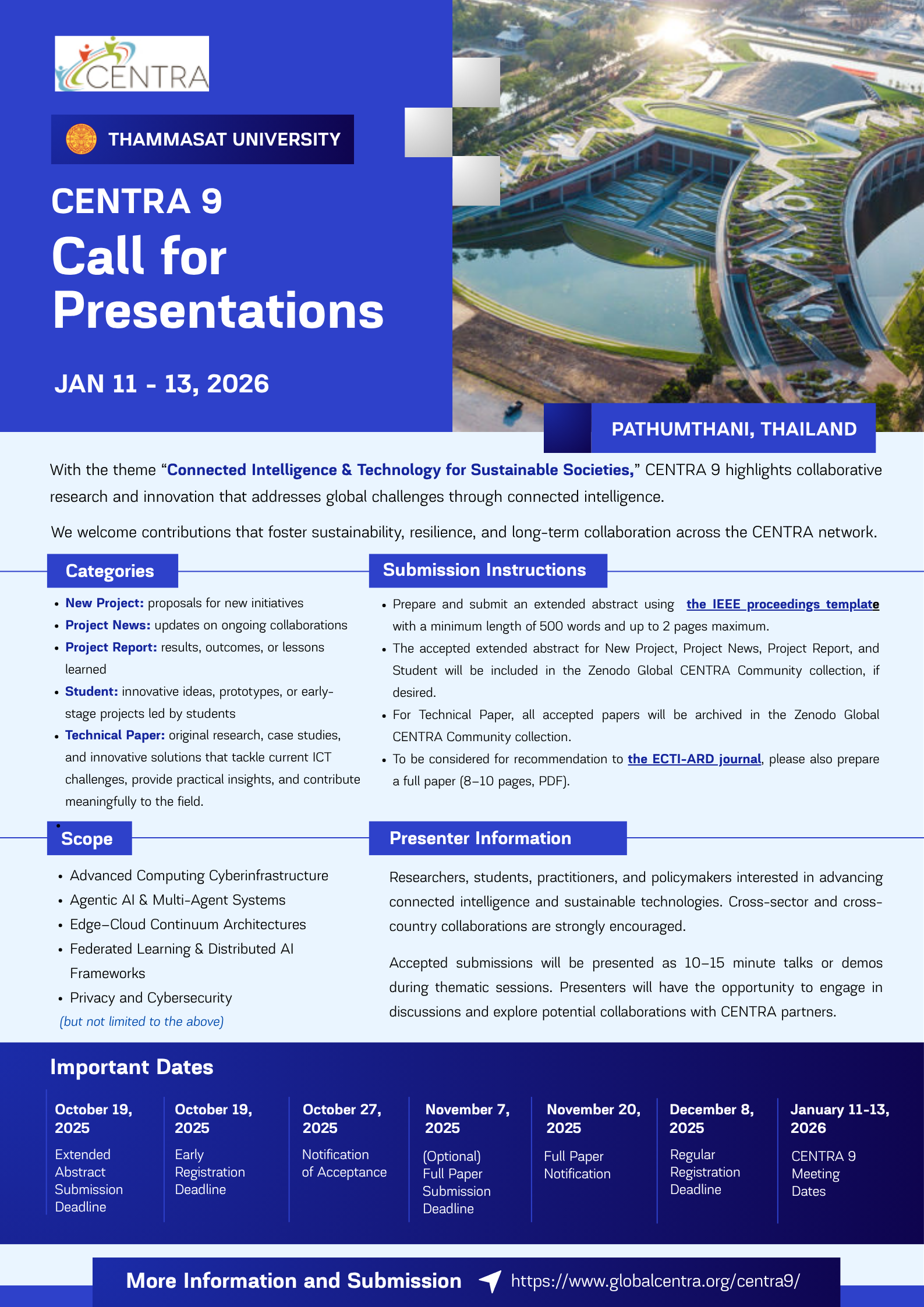 CENTRA 9 Call for Presentations Poster